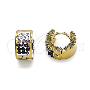 Argolla Huggie 02.230.0048.6.10 Acero Inoxidable, con Amatista and Blanca Cristal, Pulido, Tono Dorado