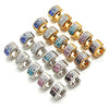 Argolla Huggie 02.230.0048.6.10 Acero Inoxidable, con Amatista and Blanca Cristal, Pulido, Tono Dorado