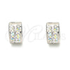 Argolla Huggie 02.230.0050.10 Acero Inoxidable, con Aurore Boreale Cristal, Pulido, Tono Plateado