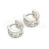Argolla Huggie 02.230.0050.10 Acero Inoxidable, con Aurore Boreale Cristal, Pulido, Tono Plateado