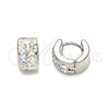 Argolla Huggie 02.230.0050.10 Acero Inoxidable, con Aurore Boreale Cristal, Pulido, Tono Plateado