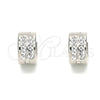 Argolla Huggie 02.230.0050.1.10 Acero Inoxidable, con Blanca Cristal, Pulido, Tono Plateado