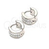 Argolla Huggie 02.230.0050.1.10 Acero Inoxidable, con Blanca Cristal, Pulido, Tono Plateado