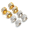 Argolla Huggie 02.230.0050.1.10 Acero Inoxidable, con Blanca Cristal, Pulido, Tono Plateado