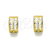 Argolla Huggie 02.230.0050.2.10 Acero Inoxidable, con Aurore Boreale Cristal, Pulido, Tono Dorado