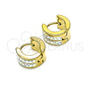 Argolla Huggie 02.230.0050.2.10 Acero Inoxidable, con Aurore Boreale Cristal, Pulido, Tono Dorado