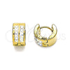 Argolla Huggie 02.230.0050.2.10 Acero Inoxidable, con Aurore Boreale Cristal, Pulido, Tono Dorado