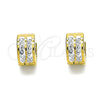 Argolla Huggie 02.230.0050.3.10 Acero Inoxidable, con Blanca Cristal, Pulido, Tono Dorado