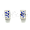 Argolla Huggie 02.230.0051.10 Acero Inoxidable, con Zafiro Azul and Blanca Cristal, Pulido, Tono Plateado