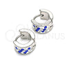 Argolla Huggie 02.230.0051.10 Acero Inoxidable, con Zafiro Azul and Blanca Cristal, Pulido, Tono Plateado