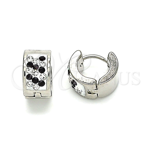 Argolla Huggie 02.230.0051.1.10 Acero Inoxidable, con Amatista and Blanca Cristal, Pulido, Tono Plateado