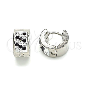 Argolla Huggie 02.230.0051.1.10 Acero Inoxidable, con Amatista and Blanca Cristal, Pulido, Tono Plateado