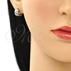 Argolla Huggie 02.230.0051.2.10 Acero Inoxidable, con Negro and Blanca Cristal, Pulido, Tono Plateado