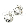 Argolla Huggie 02.230.0051.2.10 Acero Inoxidable, con Negro and Blanca Cristal, Pulido, Tono Plateado