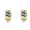 Argolla Huggie 02.230.0051.5.10 Acero Inoxidable, con Negro and Blanca Cristal, Pulido, Tono Dorado