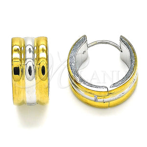 Argolla Huggie 02.230.0056.15 Acero Inoxidable, Pulido, Dos Tonos