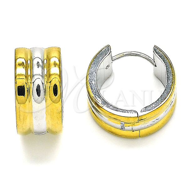 Argolla Huggie 02.230.0056.15 Acero Inoxidable, Pulido, Dos Tonos