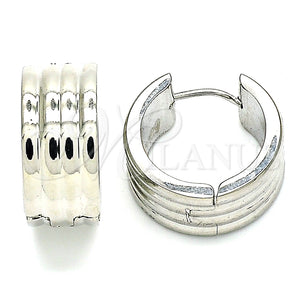 Argolla Huggie 02.230.0034.2.20 Acero Inoxidable, Pulido, Tono Plateado