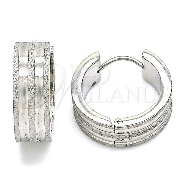Argolla Huggie 02.230.0058.20 Acero Inoxidable, Mate, Tono Plateado