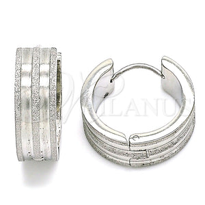 Argolla Huggie 02.230.0058.20 Acero Inoxidable, Mate, Tono Plateado
