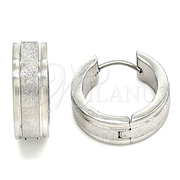 Argolla Huggie 02.230.0059.20 Acero Inoxidable, Mate, Tono Plateado