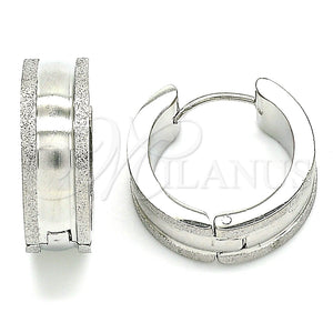 Argolla Huggie 02.230.0060.20 Acero Inoxidable, Mate, Tono Plateado