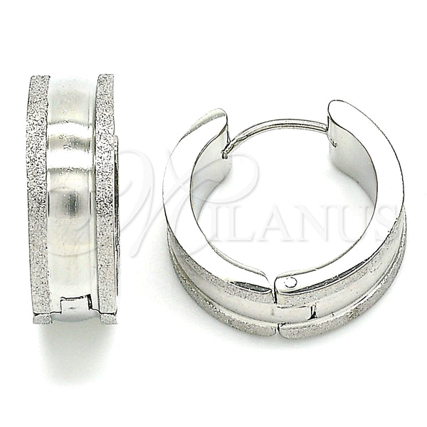 Argolla Huggie 02.230.0060.20 Acero Inoxidable, Mate, Tono Plateado