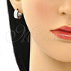 Argolla Huggie 02.230.0068.12 Acero Inoxidable, con Aurore Boreale Cristal, Pulido, Tono Plateado