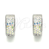 Argolla Huggie 02.230.0068.12 Acero Inoxidable, con Aurore Boreale Cristal, Pulido, Tono Plateado