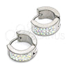 Argolla Huggie 02.230.0068.12 Acero Inoxidable, con Aurore Boreale Cristal, Pulido, Tono Plateado