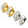Argolla Huggie 02.230.0068.1.12 Acero Inoxidable, con Aurore Boreale Cristal, Pulido, Tono Dorado