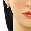 Argolla Huggie 02.230.0070.12 Acero Inoxidable, con Blanca Cristal, Pulido, Tono Plateado