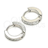 Argolla Huggie 02.230.0070.12 Acero Inoxidable, con Blanca Cristal, Pulido, Tono Plateado