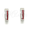 Argolla Huggie 02.230.0072.1.12 Acero Inoxidable, con Granate and Blanca Cristal, Pulido, Tono Plateado