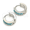 Argolla Huggie 02.230.0072.2.12 Acero Inoxidable, con Aqua Azul and Blanca Cristal, Pulido, Tono Plateado