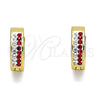 Argolla Huggie 02.230.0072.4.12 Acero Inoxidable, con Granate and Blanca Cristal, Pulido, Tono Dorado
