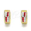 Argolla Huggie 02.230.0074.2.12 Acero Inoxidable, con Granate and Blanca Cristal, Pulido, Tono Dorado