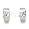 Argolla Huggie 02.230.0045.2.12 Acero Inoxidable, con Blanca Cristal, Pulido, Tono Plateado