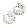 Argolla Huggie 02.230.0045.2.12 Acero Inoxidable, con Blanca Cristal, Pulido, Tono Plateado