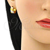 Argolla Huggie 02.230.0045.3.12 Acero Inoxidable, con Blanca Cristal, Pulido, Tono Dorado
