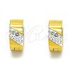 Argolla Huggie 02.230.0045.3.12 Acero Inoxidable, con Blanca Cristal, Pulido, Tono Dorado