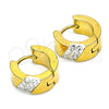 Argolla Huggie 02.230.0045.3.12 Acero Inoxidable, con Blanca Cristal, Pulido, Tono Dorado