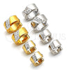 Argolla Huggie 02.230.0045.3.12 Acero Inoxidable, con Blanca Cristal, Pulido, Tono Dorado