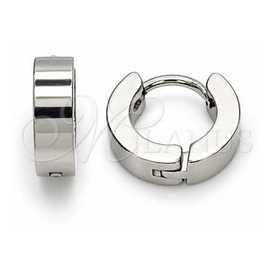 Argolla Huggie 02.255.0007.10 Acero Inoxidable, Pulido, Tono Plateado