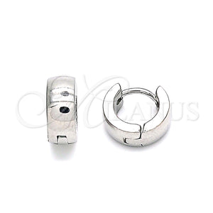Argolla Huggie 02.255.0008.10 Acero Inoxidable, Pulido, Tono Plateado