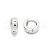 Argolla Huggie 02.255.0008.10 Acero Inoxidable, Pulido, Tono Plateado