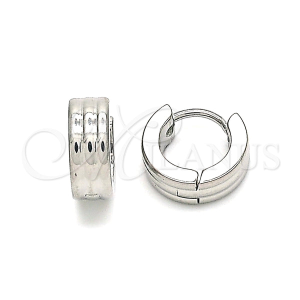 Argolla Huggie 02.255.0009.10 Acero Inoxidable, Pulido, Tono Plateado