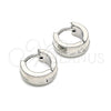 Argolla Huggie 02.255.0010.10 Acero Inoxidable, Pulido, Tono Plateado