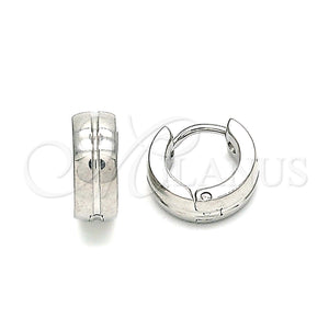 Argolla Huggie 02.255.0010.10 Acero Inoxidable, Pulido, Tono Plateado