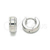 Argolla Huggie 02.255.0011.10 Acero Inoxidable, Pulido, Tono Plateado